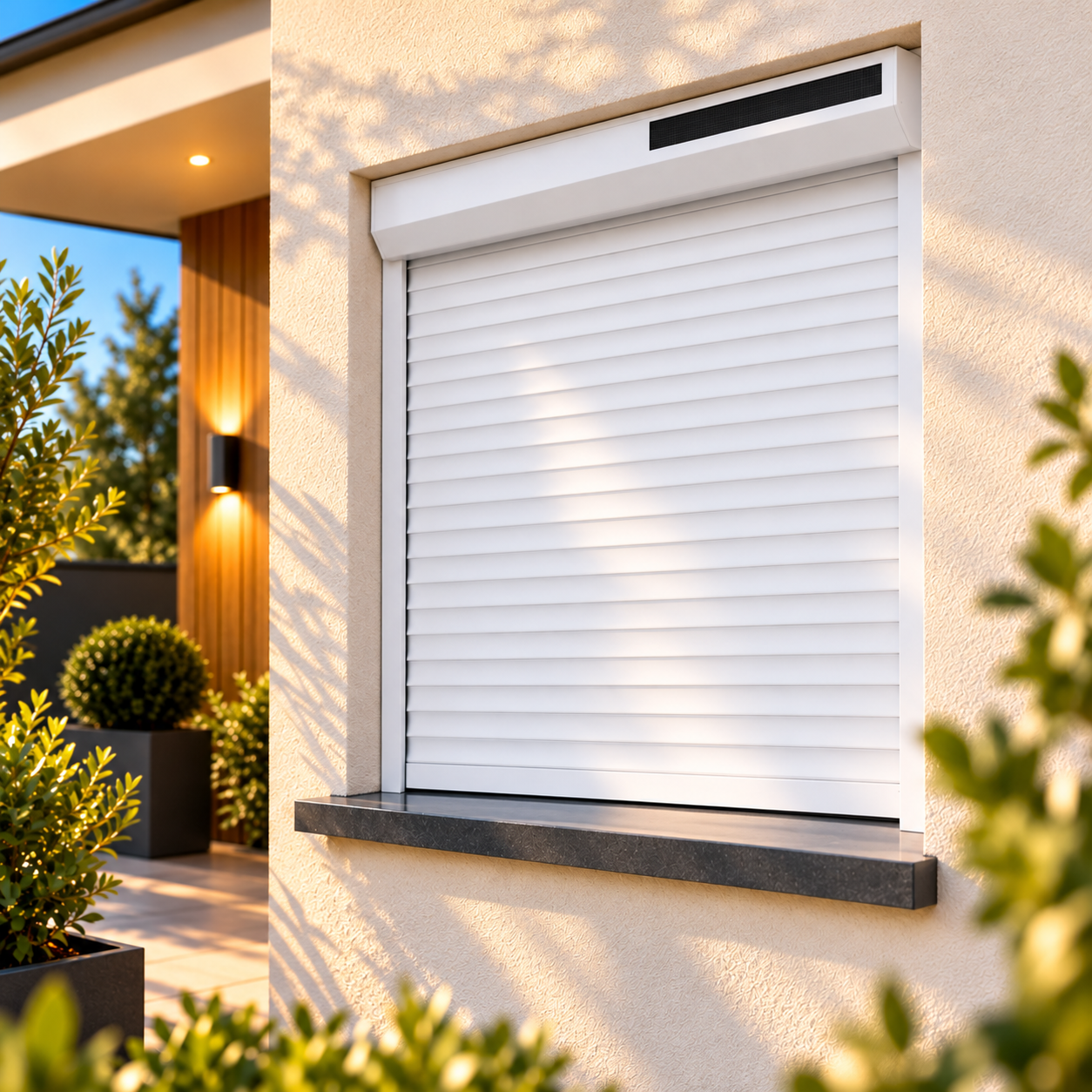 Volet roulant solaire aluminium sur mesure – Moteur Somfy RS100 ou Simu Radio Hz