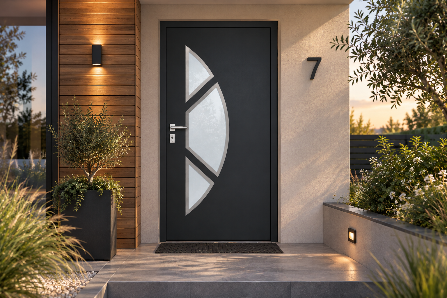 Porte d’entrée aluminium monobloc NOHLAN 3 – Fabrication française