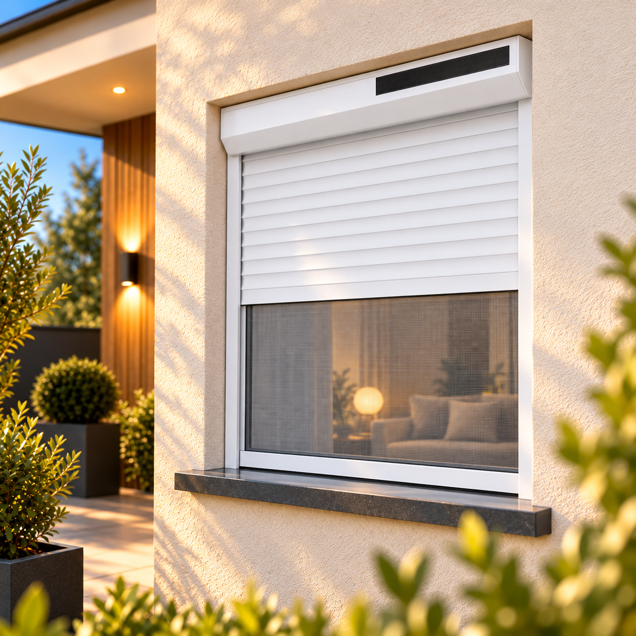 Volet roulant solaire aluminium avec moustiquaire intégrée – Moteur Somfy RS100 ou Simu Radio Hz